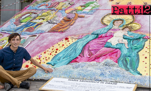 TERME VIGLIATORE – Umberto Cipriano ha composto l’infiorata artistica dedicata a Maria Santissima delle Grazie.