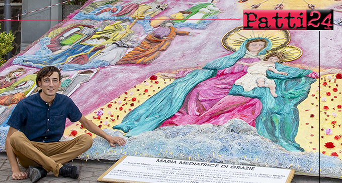 TERME VIGLIATORE – Umberto Cipriano ha composto l’infiorata artistica dedicata a Maria Santissima delle Grazie.