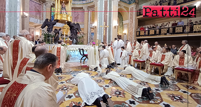 PATTI – Basilica Santuario di Tindari. Tre nuovi sacerdoti, ordinati da monsignor Guglielmo Giombanco