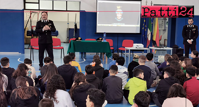 SAN PIERO PATTI – I.C.  Rita Levi-Montalcini. Progetto Legalità, i Carabinieri incontrano gli studenti.