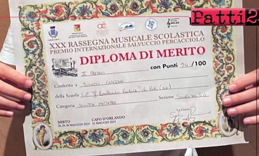 PATTI – Rassegna musicale “Salvuccio Percacciolo”. Alunno dell’I.C. Lombardo Radice al secondo posto come solista alla chitarra